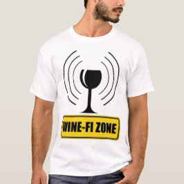 Camiseta Wine-Fi Zone Funny Wine Glass Waves WiFi