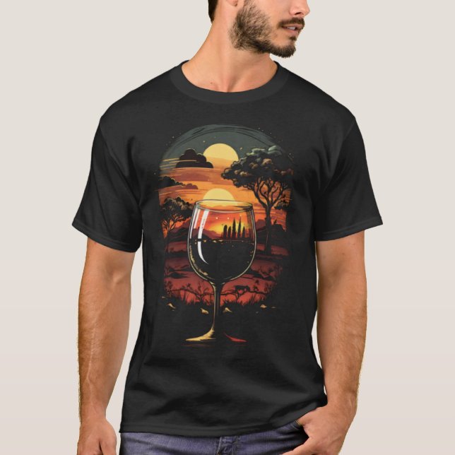 Camiseta Wine Glass Beach Sun Sand Summer Vacation 1 (Anverso)