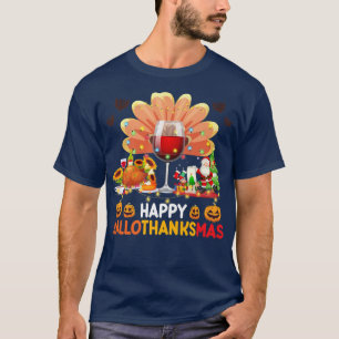 Camiseta Wine Glass Thankding Funny Wine Happy Hallogracias