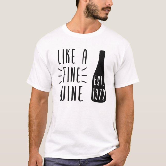 Camiseta Wine Lover Bday Desde 1972 Vino Funny Wine (Anverso)