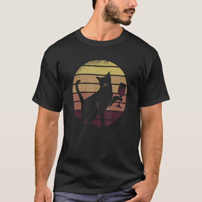 Camiseta Wine Recolectando Gato 1 de Vino Rojo (Anverso)
