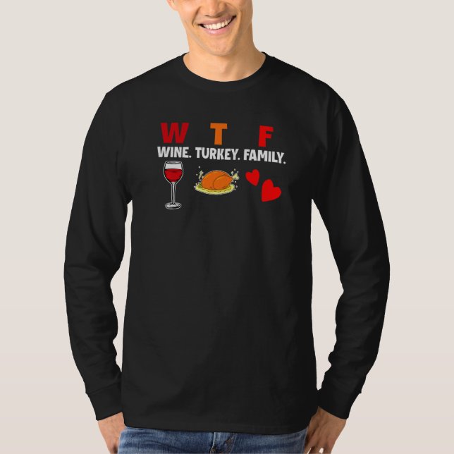 Camiseta Wine Turkey Family Thanksgiving Day   (Anverso)