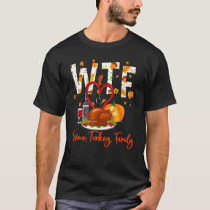 Camiseta Wine Turkey Family WTF Acción de Gracias 2