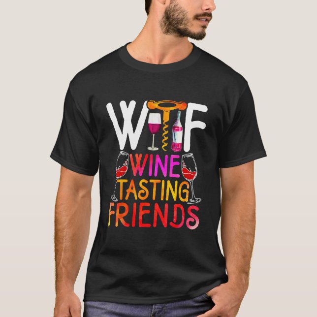 Camiseta Wine   Wine Tasting Friends Retro Drinking Wine (Anverso)