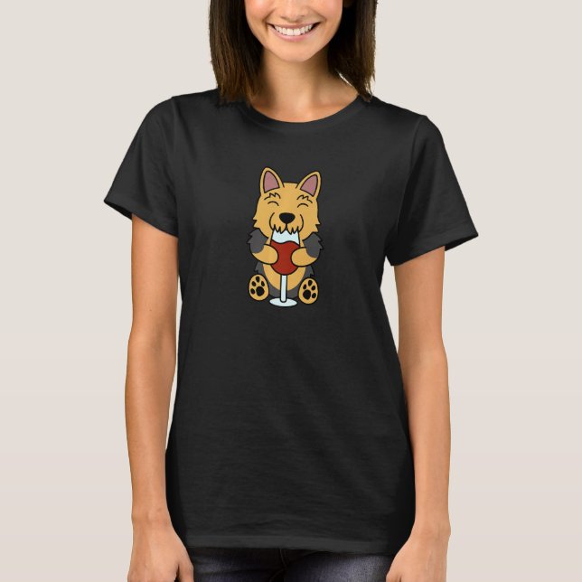 Camiseta Wine Yorkshire Terrier Dog (Anverso)