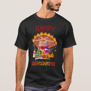 Camiseta Wines Glass Thankending Happy Hallothanksmas Hall