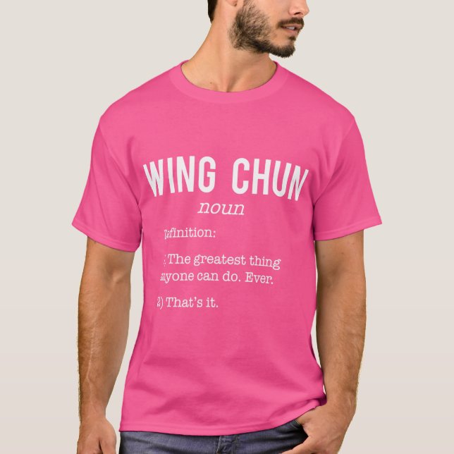 Camiseta Wing Chun Humor De Definición Divertida. Kung Fu L (Anverso)