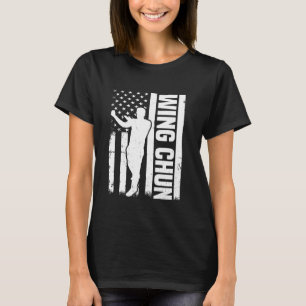 Camiseta Wing Chun Luchador de Wing Chun con bandera estado