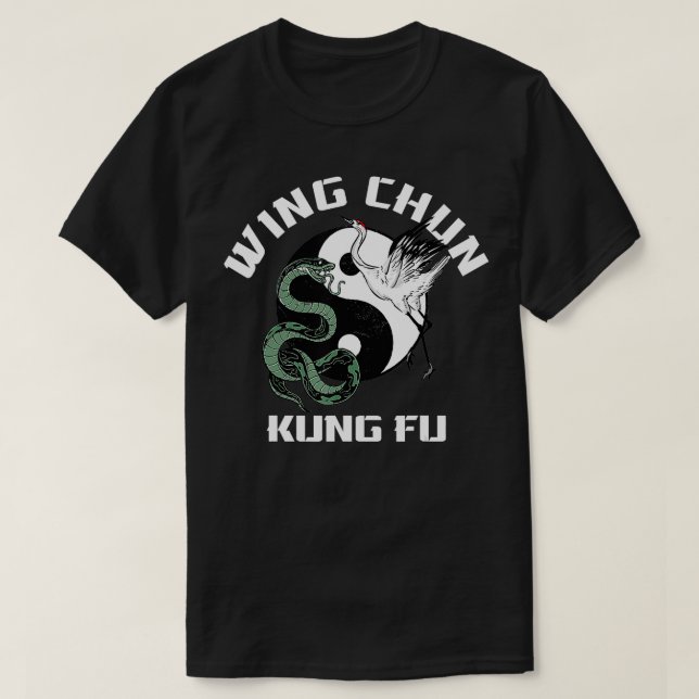 Camiseta Wing Chun Yin Yang Crane Snake (Diseño del anverso)