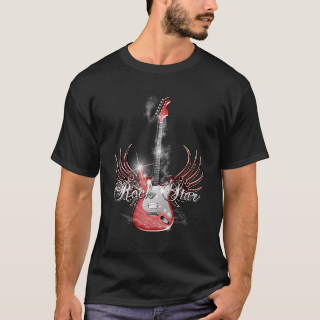 Camiseta Wing de guitarra con estrella de rock mas (Anverso)