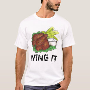 Camiseta WING IT BBQ Buffalo Barbacoa Alas de pollo Foodie