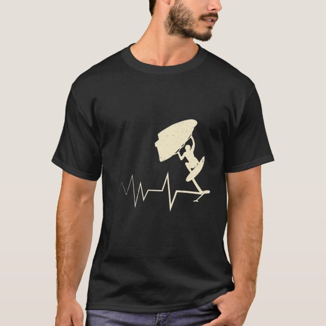 Camiseta Wing Surf Heartbeat Wing Foiler, Relieve metalizad (Anverso)