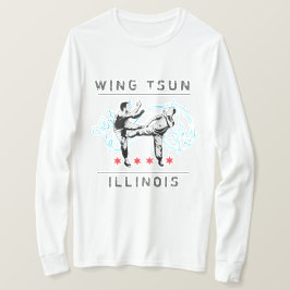 Camiseta Wing Tsun Illinois - Línea blanca horizontal
