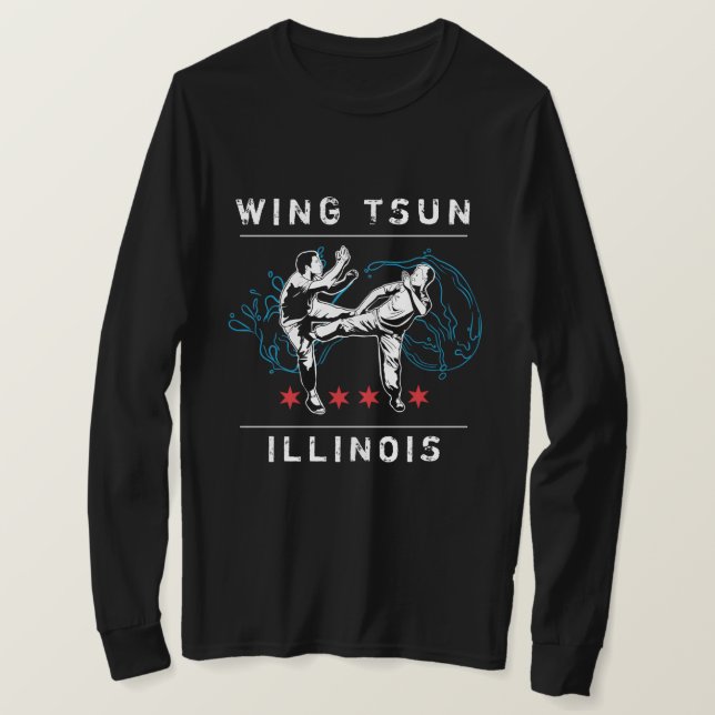 Camiseta Wing Tsun Illinois - Línea horizontal (Anverso del diseño)