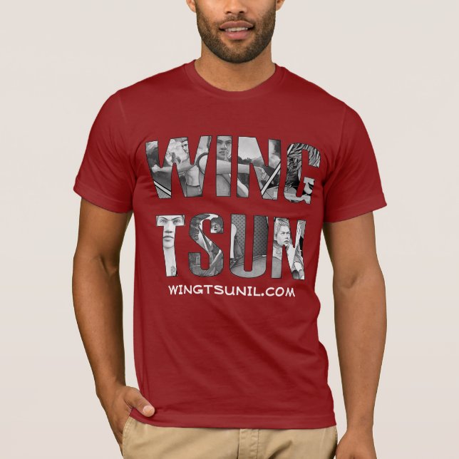 Camiseta Wing Tsun Illinois Red Tee con libro de historieta (Anverso)
