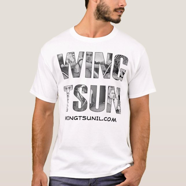 Camiseta Wing Tsun Illinois túnica blanco básico (Anverso)