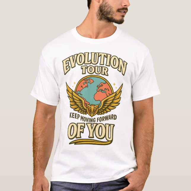 Camiseta  Winged Globe Motivational Vintage Art (Anverso)