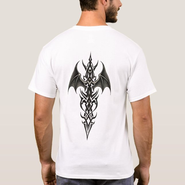 Camiseta Winged Tribal Dagger Crest (Reverso)