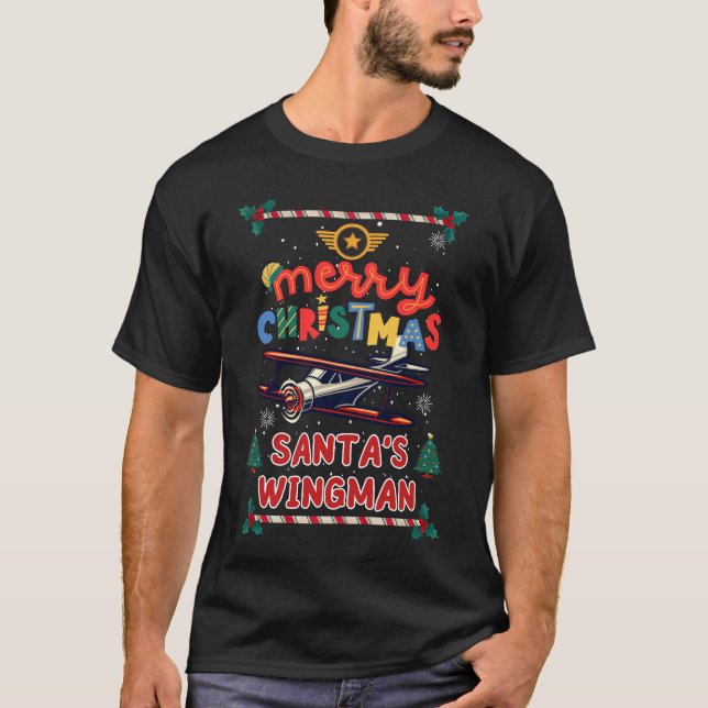 Camiseta Wingman de Santa Claus - Piloto de Navidades de av (Anverso)