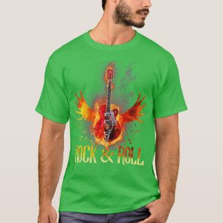 Camiseta Wings De Guitarra De Música Roll De Rock Para Homb