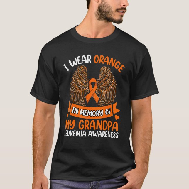Camiseta Wings Leukemia: Llevo Un Naranja En Memoria De Mi  (Anverso)