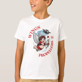 Camiseta Wings vs Propellers, Cupidon vs Drone, Valentine’s