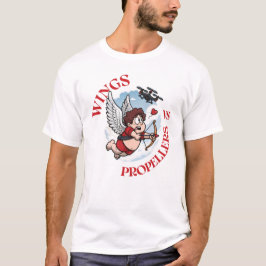 Camiseta Wings vs Propellers, Cupidon vs Drone, Valentine’s