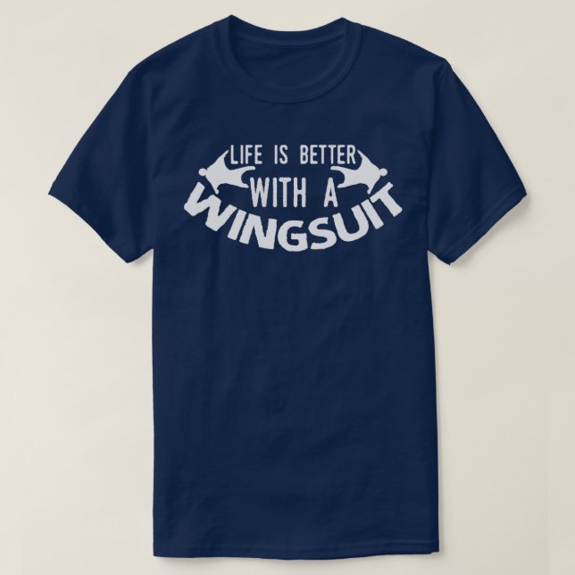 Camiseta Wingsuding Chiste Wingsuit Basejumping (Diseño del anverso)