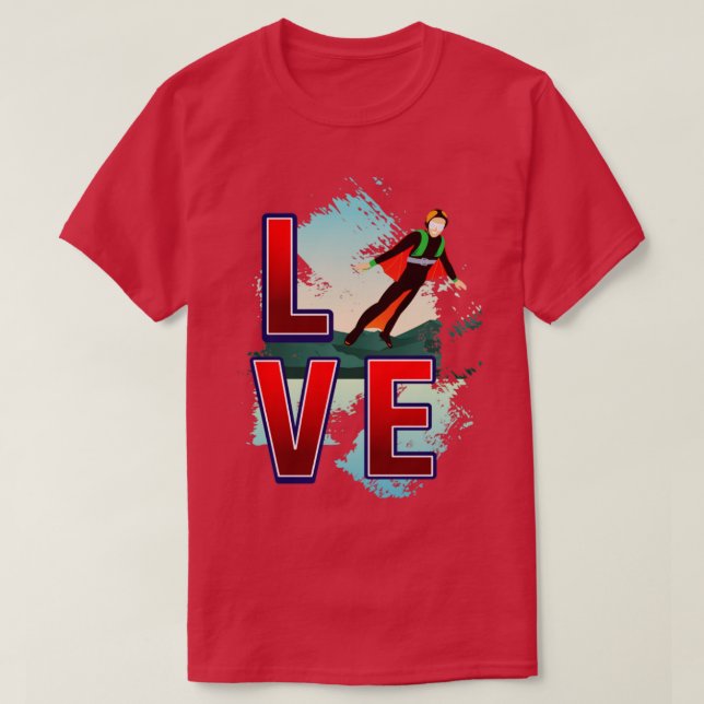 Camiseta Wingsuit Love Extreme Sport Free Fall (Diseño del anverso)