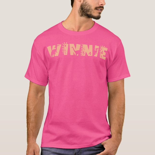 Camiseta Winnie Personalized Boys Dinosaur T Rex Cute Custo (Anverso)