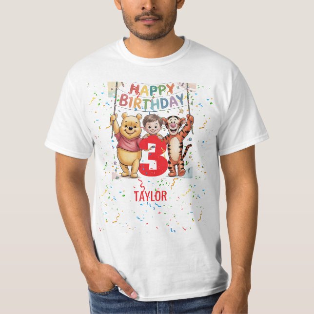 Camiseta Winnie Pooh | Feliz Cumpleaños (Anverso)