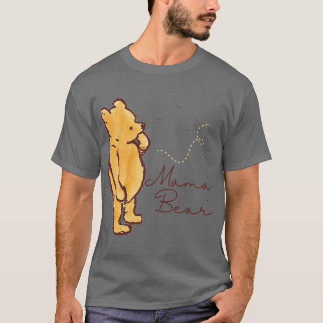 Camiseta Winnie the Pooh Mama Bear with Bees gift friend fa (Anverso)
