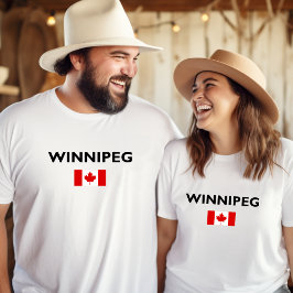 Camiseta Winnipeg Canadá Bandera canadiense color claro