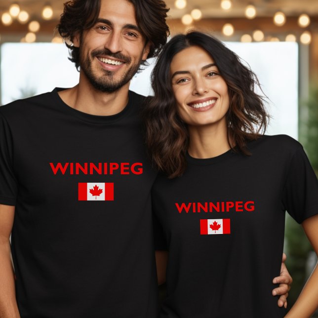 Camiseta Winnipeg Canadá Bandera canadiense color oscuro (Subido por el creador)