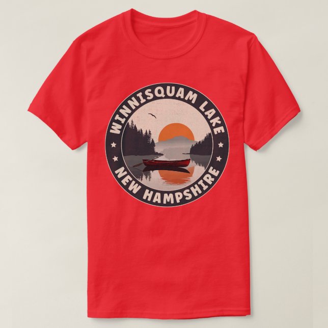 Camiseta Winnisquam Lake New Hampshire Sunset (Diseño del anverso)