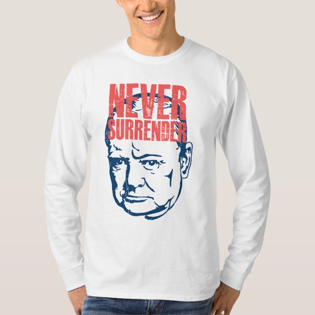 Camiseta Winston Churchill - Nunca Renunciar a la Cita (Anverso)