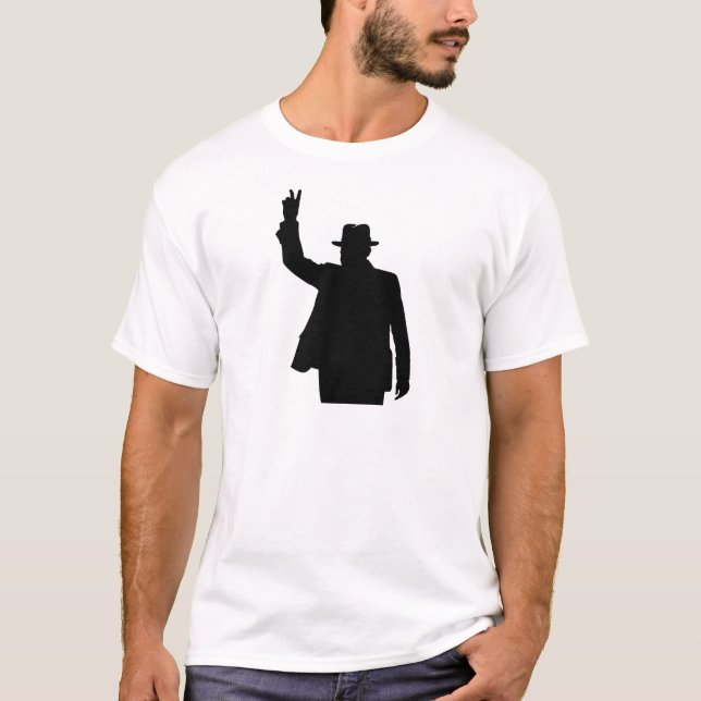 Camiseta Winston Churchill - silueta de la victoria (Anverso)