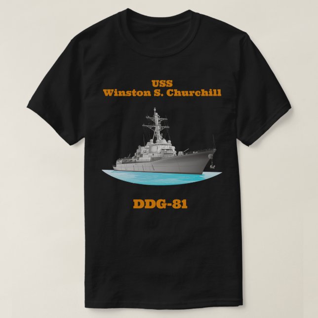 Camiseta Winston S Churchill DDG81 Destroyer (Diseño del anverso)