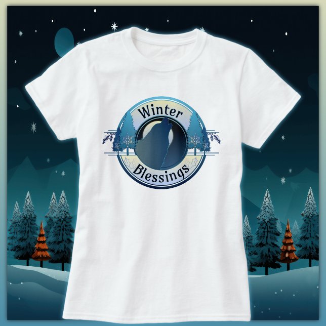 Camiseta Winter Blessing Wolf y Moon Badge (Subido por el creador)