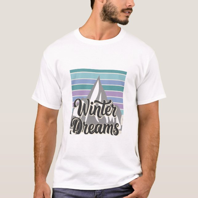 Camiseta Winter Dreams Snowy Mountain Retro Vibes T-Shirt (Anverso)