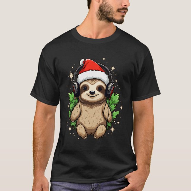 Camiseta Winter Edm Festiva Navidades Fiesta Sloth (Anverso)