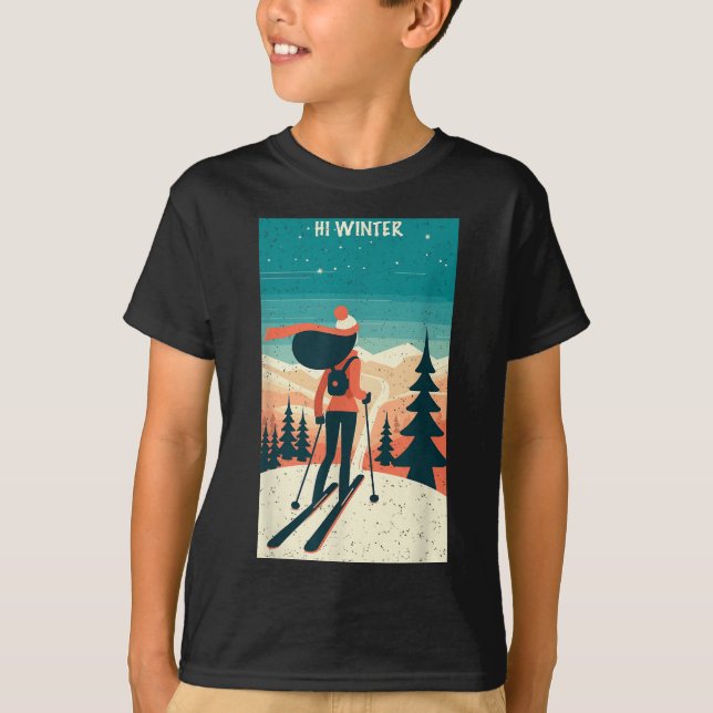 Camiseta Winter Holiday Ski Christmas X-mas Skiing Skier Wo (Anverso)
