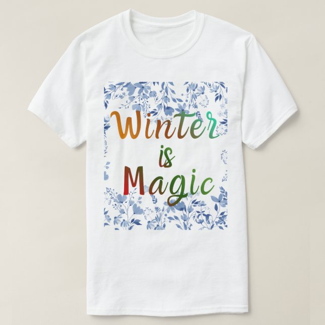 Camiseta Winter is Magic - Icy Floral Frame (Diseño del anverso)