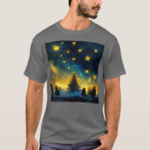 Camiseta Winter Moonlight Starry Night van Gogh Inspiration