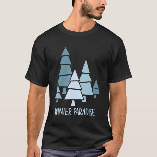 Camiseta Winter Paradise Retro Winter Forrest invierno retr (Anverso)
