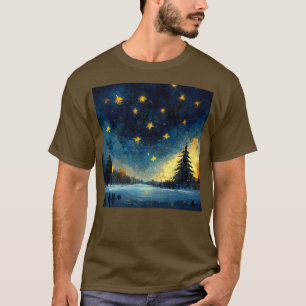 Camiseta Winter Park Moonlight Starry Night van Gogh Inspir