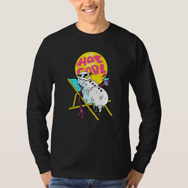 Camiseta Winter Party Deck Chair Parody Melting Snowman (Anverso)