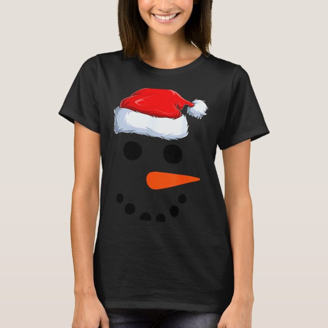 Camiseta Winter Snowman Face Costume Christmas Snowman  (Anverso)