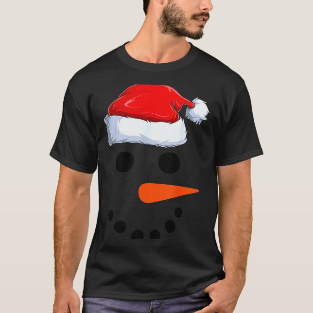 Camiseta Winter Snowman Face Costume Christmas Snowman  (Anverso)
