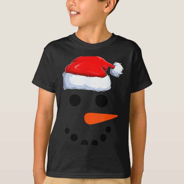 Camiseta Winter Snowman Face Costume Christmas Snowman  (Anverso)